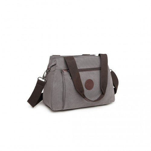 EH2045 - Kono Canvas Multi-Functional Cross Body Bag - Grey