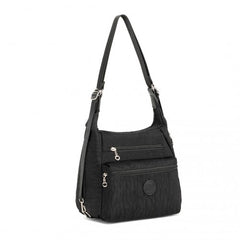 EH2063 - Kono Three Way Multipurpose Casual Shoulder Bag With Double Zippers - Black