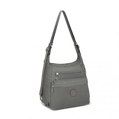 EH2063 - Kono Three Way Multipurpose Casual Shoulder Bag With Double Zippers - Grey