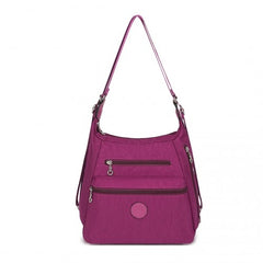 EH2063 - Kono Three Way Multipurpose Casual Shoulder Bag With Double Zippers - Purple