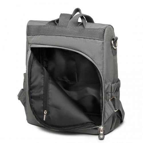 EH2107 - Kono Multi Way Anti-theft Waterproof Backpack Shoulder Bag - Grey