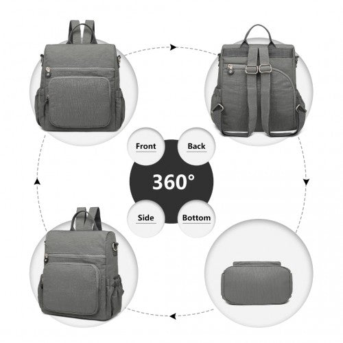 EH2107 - Kono Multi Way Anti-theft Waterproof Backpack Shoulder Bag - Grey