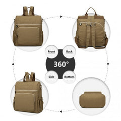 EH2107 - Kono Multi Way Anti-theft Waterproof Backpack Shoulder Bag - Khaki