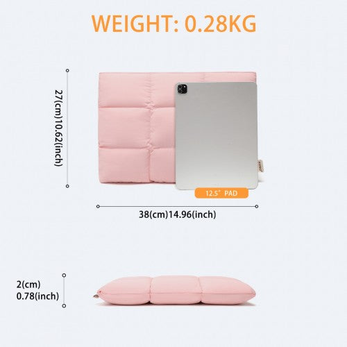 EH2359 - Kono Lightweight Magnetic Quilted Laptop Sleeve - Pink