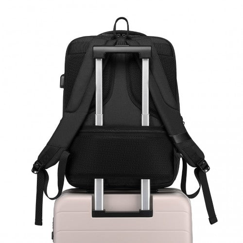 EM2111 - Kono Multi-Compartment Backpack with USB Port - Black