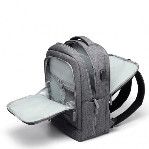 EM2111 - Kono Multi-Compartment Backpack with USB Port - Grey