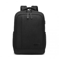 EM2111S - Kono Multi-Compartment Backpack with USB Port - Black