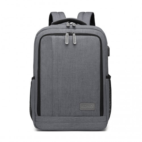 EM2111S - Kono Multi-Compartment Backpack with USB Port - Grey