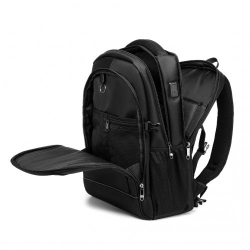 EM2130 - Kono Functional Travel Backpack With USB Charging Port - Black