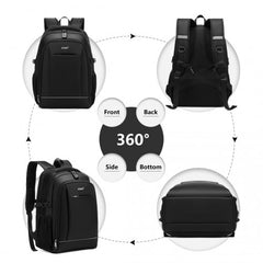 EM2130 - Kono Functional Travel Backpack With USB Charging Port - Black