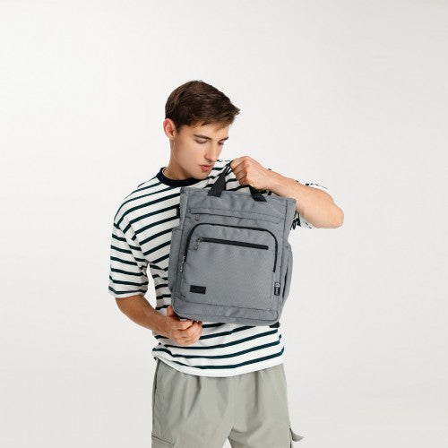 EM2137 - Kono Durable Waterproof Multi Men’s Backpack Shoulder Bag - Grey