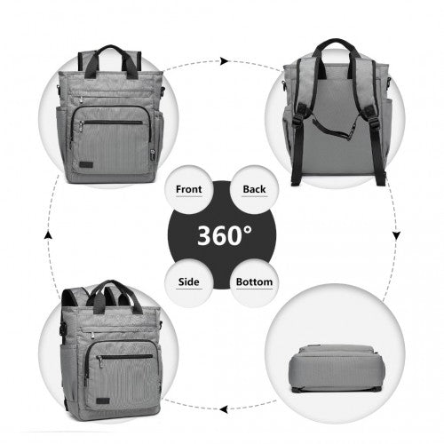 EM2137 - Kono Durable Waterproof Multi Men’s Backpack Shoulder Bag - Grey