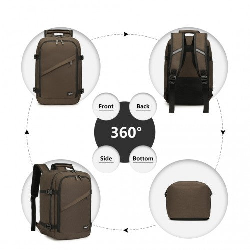 EM2231 - Kono Lightweight Cabin Bag Travel Business Backpack - Brown