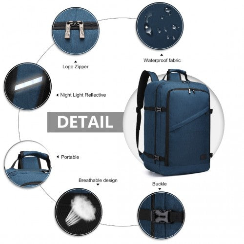 EM2231L - Kono Lightweight Cabin Bag Travel Business Backpack - Navy