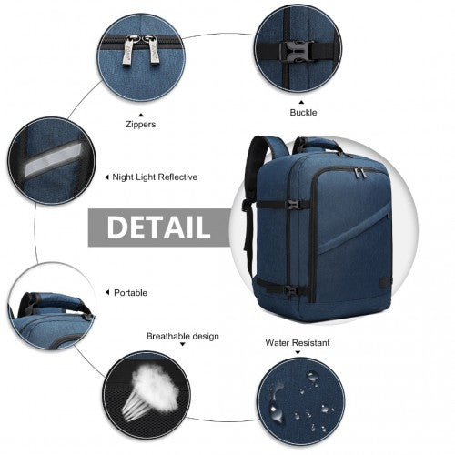 EM2231M - Kono Lightweight Cabin Bag Travel Business Backpack - Navy