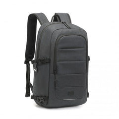 EM2347 - Kono Multi-Compartment Water-Resistant Backpack With USB Charging Port - Black