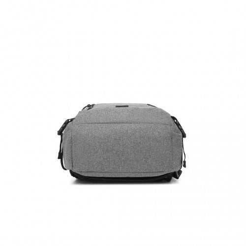 EM2347 - Kono Multi-Compartment Water-Resistant Backpack With USB Charging Port - Grey