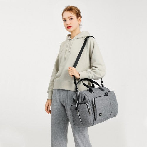 EQ2036 - Kono Multi-Compartment Maternity Bag - Grey