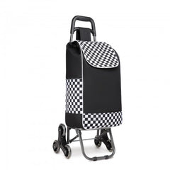 EQ2043 - Kono 6 Wheel Push Shopping Trolley - Black