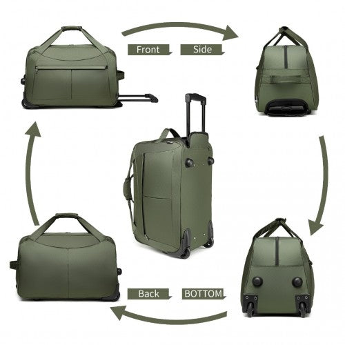 EQ2235 - Kono Foldable Large Capacity Trolley Travel Bag - Green