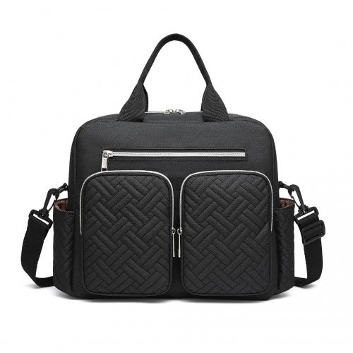 EQ2248 - Kono Durable And Functional Changing Tote Bag - Black