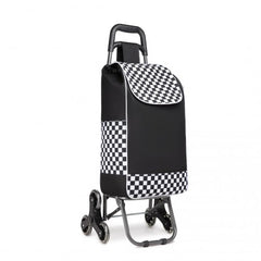 EQ2259 - Kono 6 Wheel Push Shopping Trolley - Black