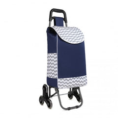 EQ2259 - Kono 6 Wheel Push Shopping Trolley - Navy