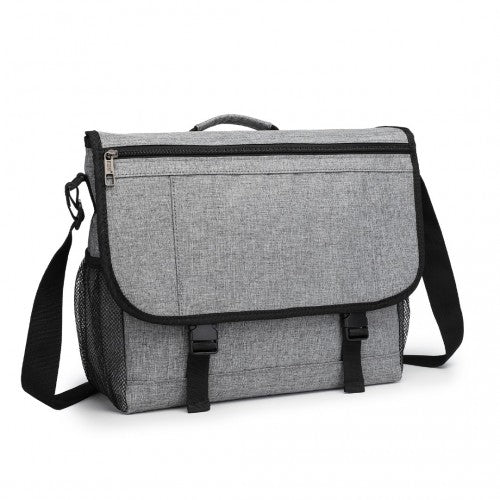 EQ2260 - Kono High Security Messenger Bag Satchel Shoulder Bag - Grey