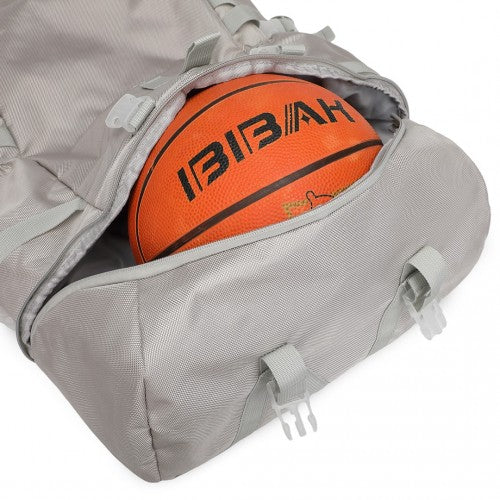 EQ2302 - Kono Large Capacity Basketball Sports Fitness Backpack - Grey