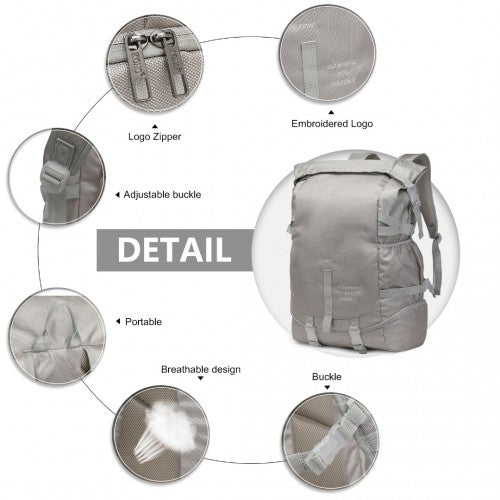 EQ2302 - Kono Large Capacity Basketball Sports Fitness Backpack - Grey