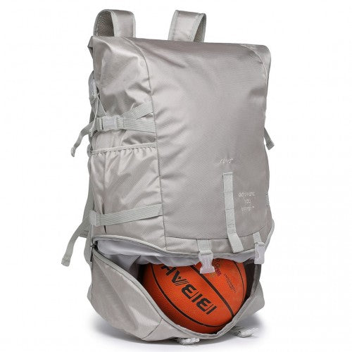 EQ2302 - Kono Large Capacity Basketball Sports Fitness Backpack - Grey