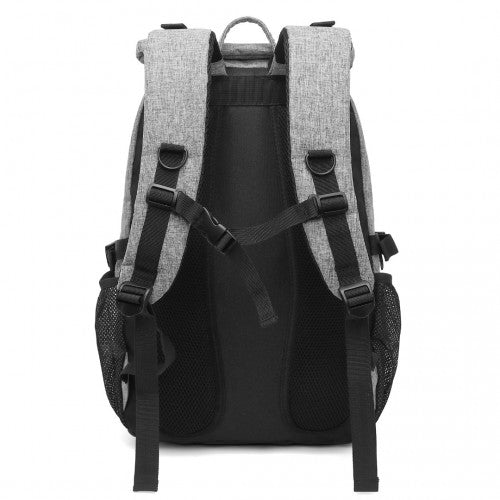 EQ2304 - Kono Men's Versatile and Sleek Urban Commuter Backpack - Grey