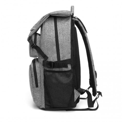 EQ2304 - Kono Men's Versatile and Sleek Urban Commuter Backpack - Grey