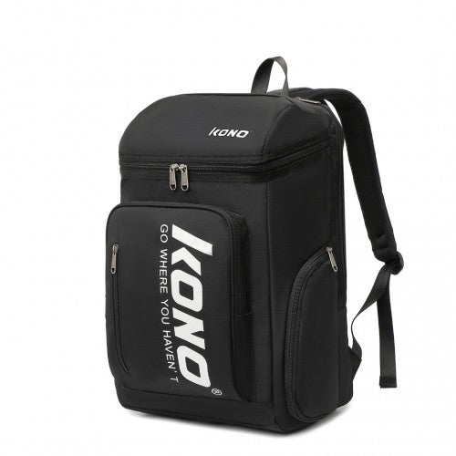 EQ2313 - Kono Versatile Sports Backpack With Independent Shoe Compartment - Black