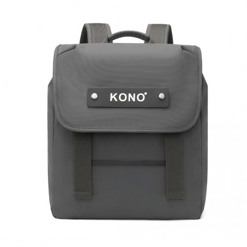 EQ2327 - Kono PVC Coated Water-resistant Streamlined And Innovative Flap Backpack - Grey