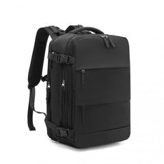 EQ2344 - Kono Multi-Functional Breathable Travel Backpack With USB Charging Port And Separate Shoe Compartment - Black