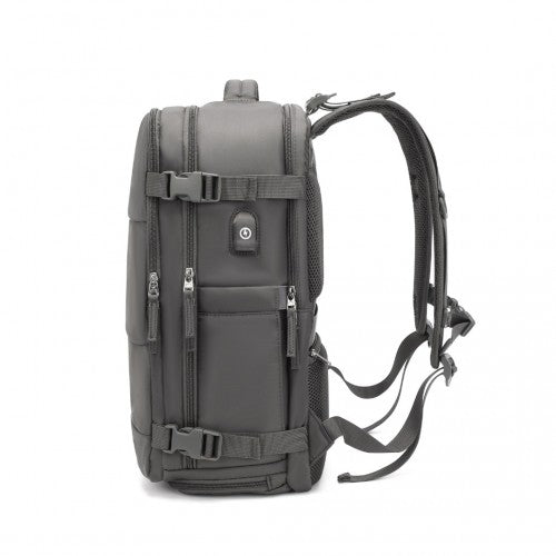 EQ2344 - Kono Multi-Functional Breathable Travel Backpack With USB Charging Port And Separate Shoe Compartment - Grey