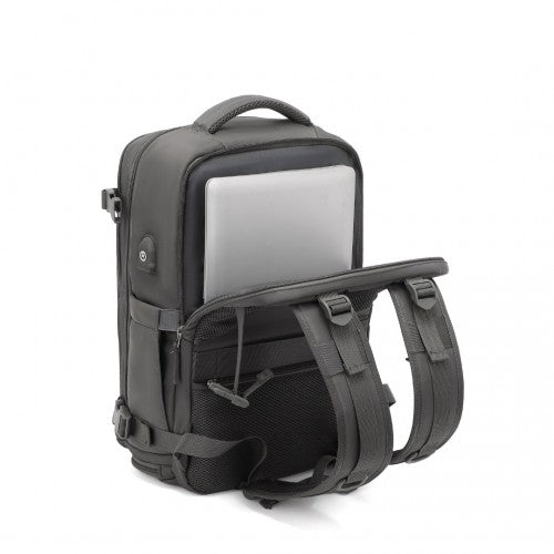 EQ2344 - Kono Multi-Functional Breathable Travel Backpack With USB Charging Port And Separate Shoe Compartment - Grey