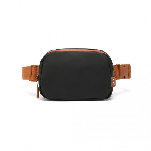 EQ2345 - Kono Sleek And Stylish Minimalist Classic Waterproof Waist Pack - Black And Brown