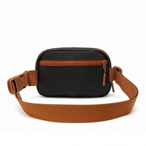 EQ2345 - Kono Sleek And Stylish Minimalist Classic Waterproof Waist Pack - Black And Brown