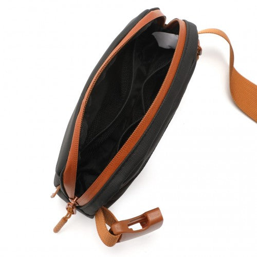 EQ2345 - Kono Sleek And Stylish Minimalist Classic Waterproof Waist Pack - Black And Brown