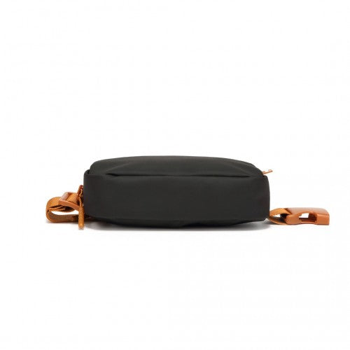 EQ2345 - Kono Sleek And Stylish Minimalist Classic Waterproof Waist Pack - Black And Brown