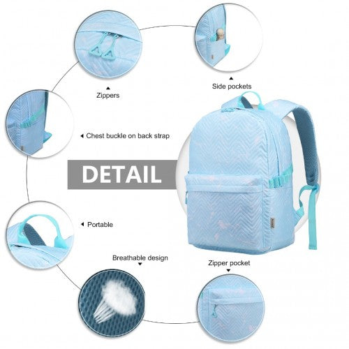 EQ2361 - Kono Water-Resistant School Backpack With Secure Laptop Compartment - Blue