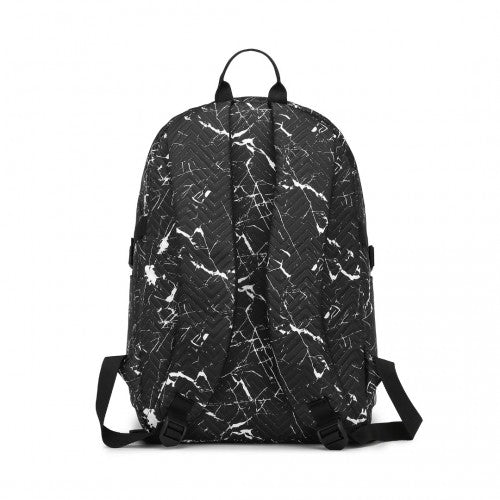 EQ2361 - Kono Water-Resistant School Backpack With Secure Laptop Compartment - Black