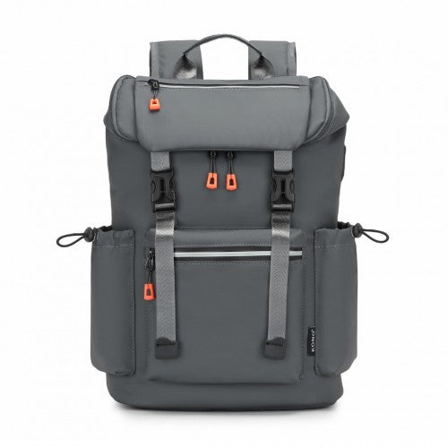 EQ2404 - Kono Advanced Leisure Backpack with Reflective Safety Features USB Charging and Dedicated Laptop Sleeve - Grey