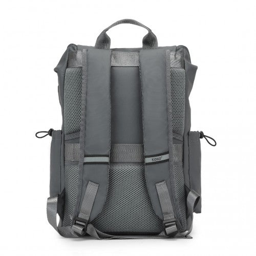 EQ2404 - Kono Advanced Leisure Backpack with Reflective Safety Features USB Charging and Dedicated Laptop Sleeve - Grey