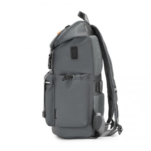 EQ2404 - Kono Advanced Leisure Backpack with Reflective Safety Features USB Charging and Dedicated Laptop Sleeve - Grey