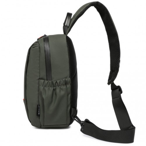 EQ2405 - Kono Water-Resistant Ultra-Thin Lightweight Sling Chest Bag with Reflective Trim - Green