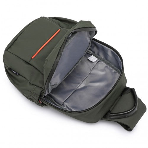 EQ2405 - Kono Water-Resistant Ultra-Thin Lightweight Sling Chest Bag with Reflective Trim - Green