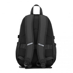 EQ2416 - Kono PVC Coated Urban Water-Resistant Backpack with Reflective Safety Straps and Multi-Compartment Design - Black